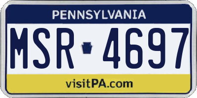 PA license plate MSR4697