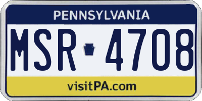 PA license plate MSR4708