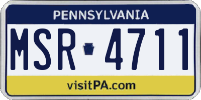 PA license plate MSR4711