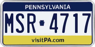PA license plate MSR4717