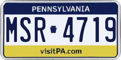 PA license plate MSR4719