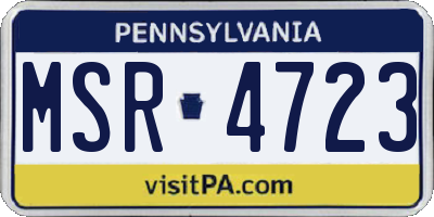 PA license plate MSR4723