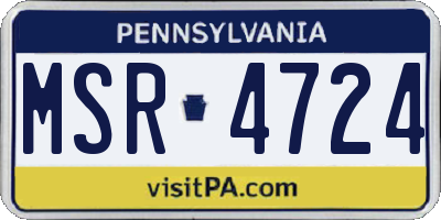 PA license plate MSR4724