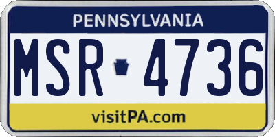 PA license plate MSR4736