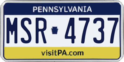 PA license plate MSR4737