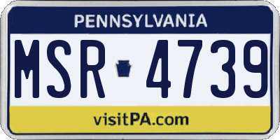 PA license plate MSR4739