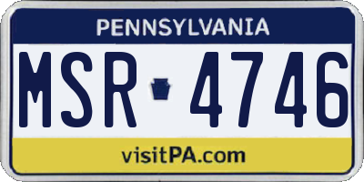 PA license plate MSR4746