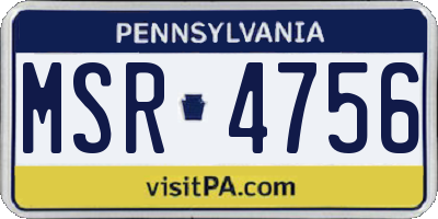 PA license plate MSR4756