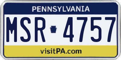 PA license plate MSR4757
