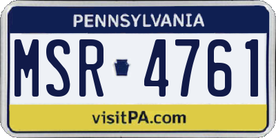 PA license plate MSR4761