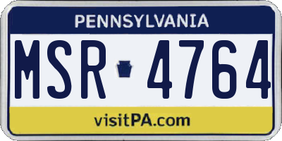 PA license plate MSR4764