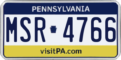 PA license plate MSR4766