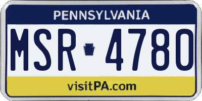 PA license plate MSR4780
