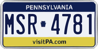PA license plate MSR4781