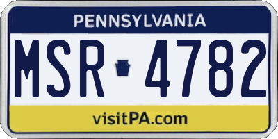 PA license plate MSR4782