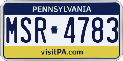 PA license plate MSR4783