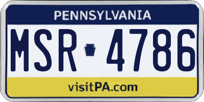 PA license plate MSR4786