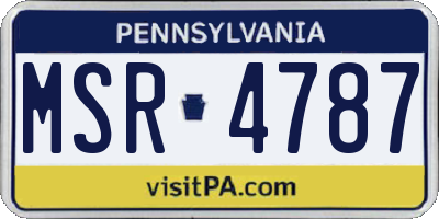 PA license plate MSR4787