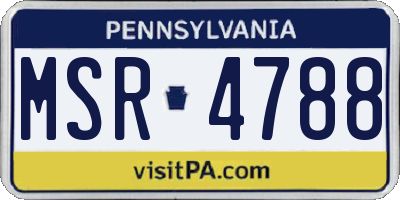 PA license plate MSR4788