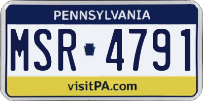 PA license plate MSR4791