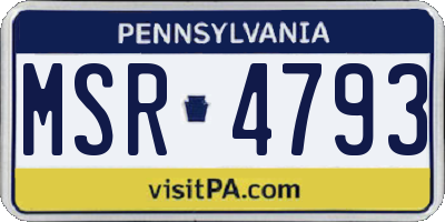 PA license plate MSR4793