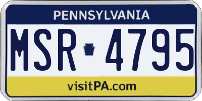 PA license plate MSR4795