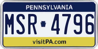 PA license plate MSR4796