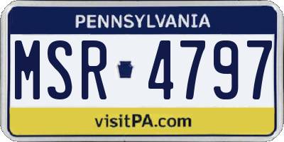 PA license plate MSR4797