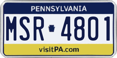 PA license plate MSR4801