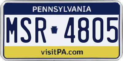 PA license plate MSR4805