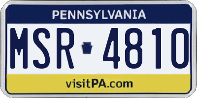 PA license plate MSR4810