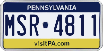 PA license plate MSR4811