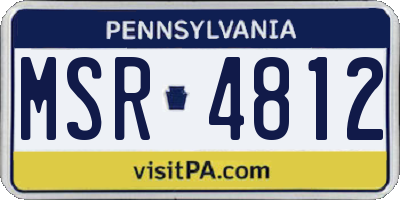 PA license plate MSR4812