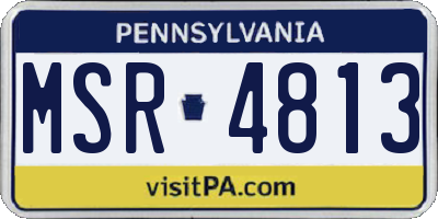 PA license plate MSR4813