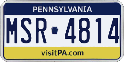 PA license plate MSR4814