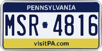 PA license plate MSR4816
