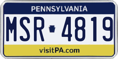 PA license plate MSR4819