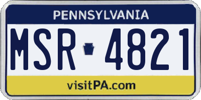 PA license plate MSR4821