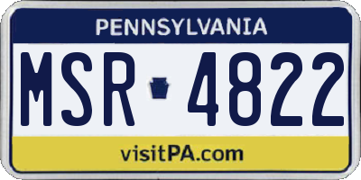 PA license plate MSR4822