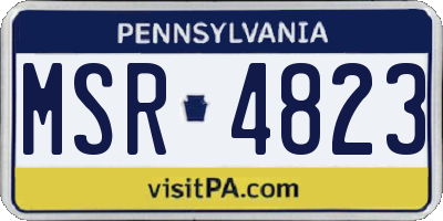 PA license plate MSR4823