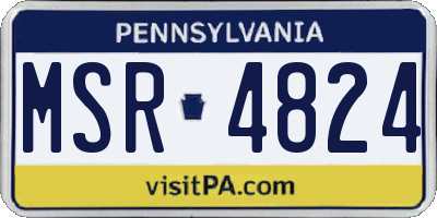 PA license plate MSR4824