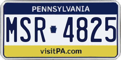 PA license plate MSR4825