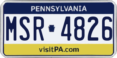 PA license plate MSR4826