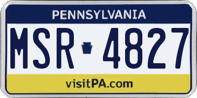 PA license plate MSR4827