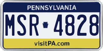 PA license plate MSR4828