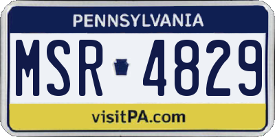 PA license plate MSR4829