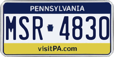 PA license plate MSR4830