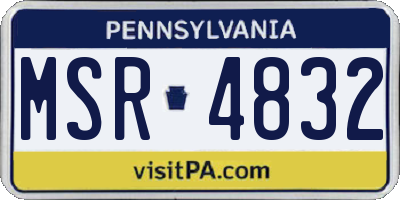 PA license plate MSR4832