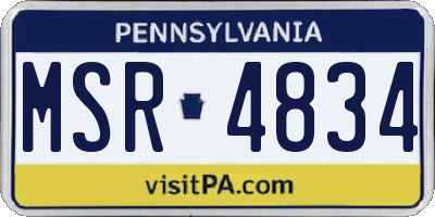 PA license plate MSR4834