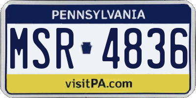 PA license plate MSR4836